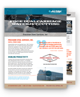 Precision Steel Case Study - Jet Edge Waterjet Systems